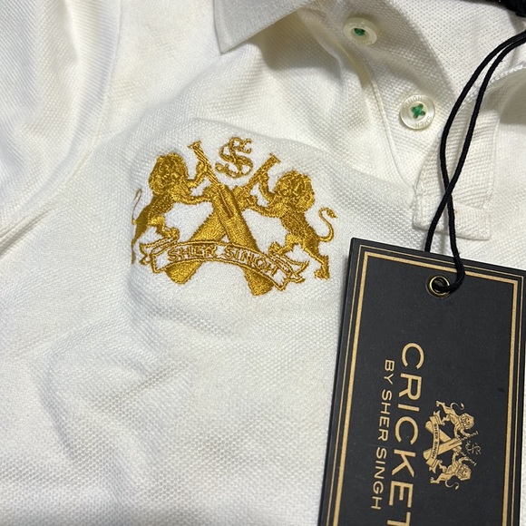 Cricket by Sher Singh Boys Cricket Polo 👕 Shirt White Size: 4 Retails: $75 - Picture 2 of 7